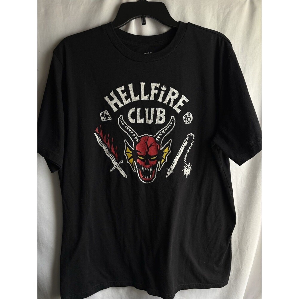 Strangers Things Netflix Series “Hellfire Club”Logo Black Shirt Men’s Size XL